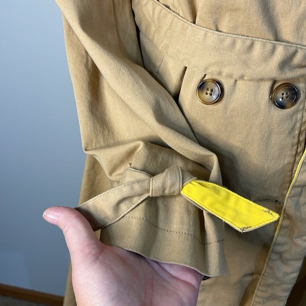 ModCloth Tan/Yellow Trench Coat Size L - Picture 4 of 8